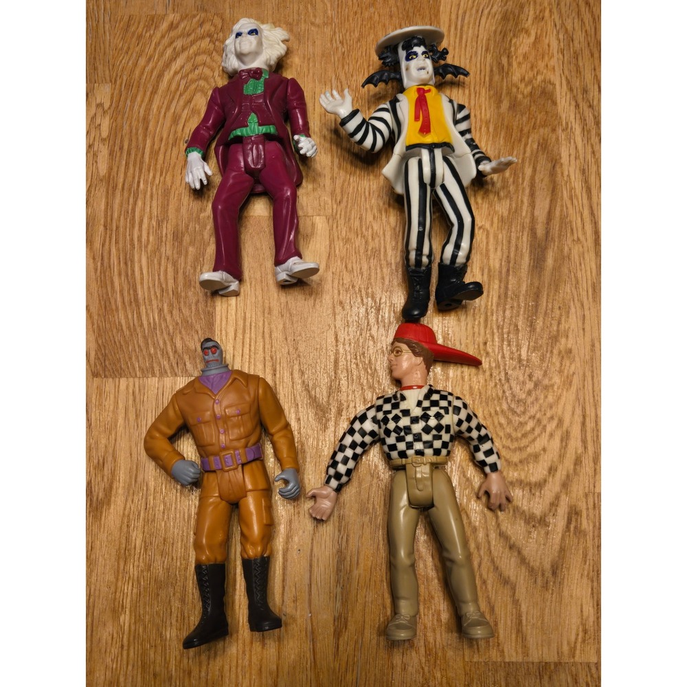 Vintage 1989 Kenner Beetlejuice Action Figure Lot Otho Adam Maitland 4pc Set
